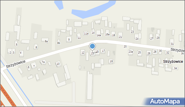 Strzyżowice, Strzyżowice, 13, mapa Strzyżowice