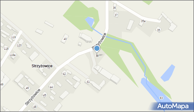 Strzyżowice, Strzyżowice, 38, mapa Strzyżowice