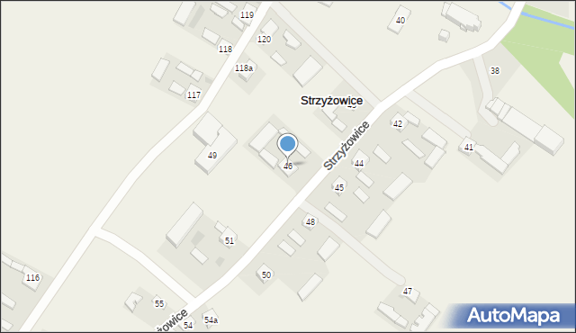 Strzyżowice, Strzyżowice, 46, mapa Strzyżowice