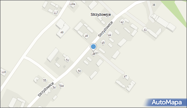 Strzyżowice, Strzyżowice, 48, mapa Strzyżowice