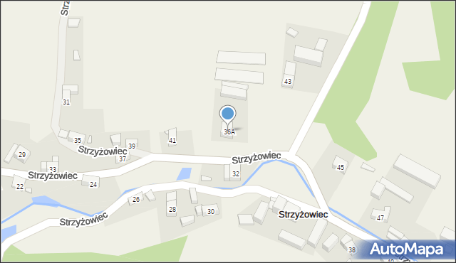 Strzyżowiec, Strzyżowiec, 36A, mapa Strzyżowiec