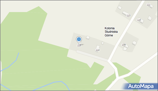 Studniska Górne, Studniska Górne, 115, mapa Studniska Górne