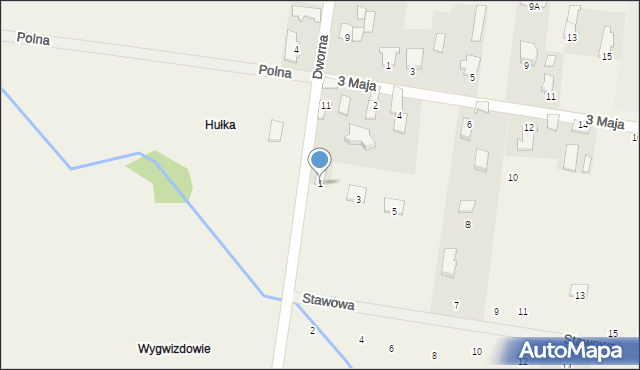 Studzianki, Stawowa, 1, mapa Studzianki