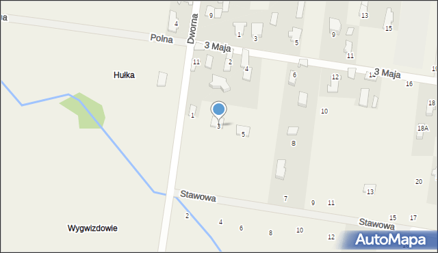 Studzianki, Stawowa, 3, mapa Studzianki