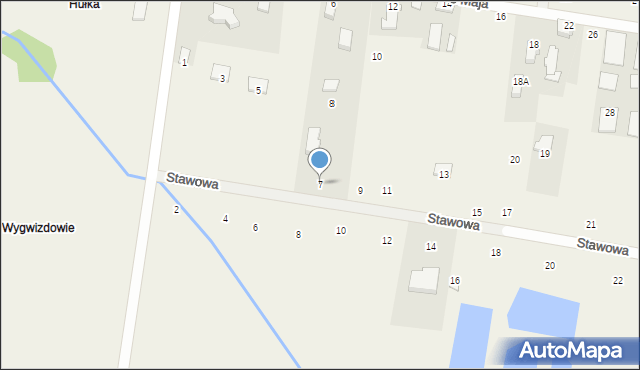 Studzianki, Stawowa, 7, mapa Studzianki