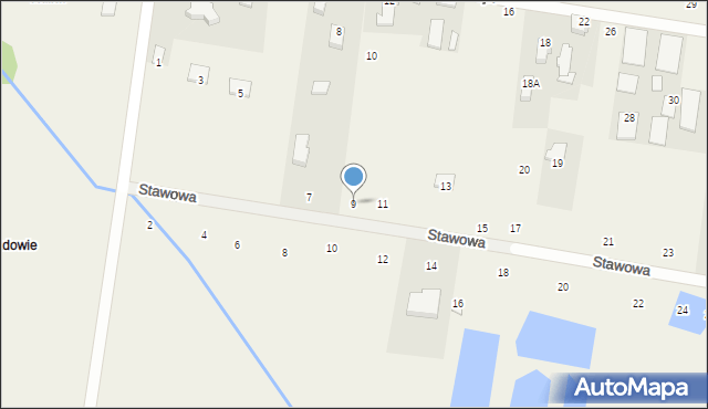 Studzianki, Stawowa, 9, mapa Studzianki