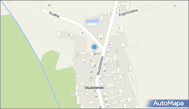 Studzieniec, Studzieniec, 12, mapa Studzieniec