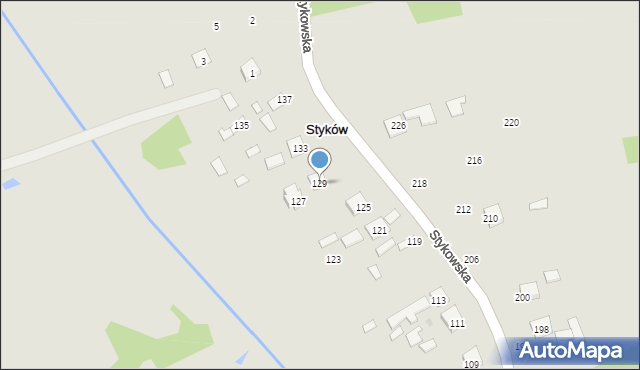 Styków, Styków, 131, mapa Styków