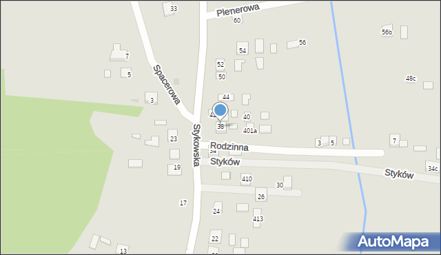 Styków, Styków, 401, mapa Styków