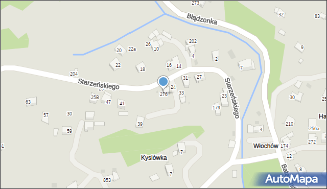 Sucha Beskidzka, Starzeńskiego Aleksandra, 276, mapa Sucha Beskidzka