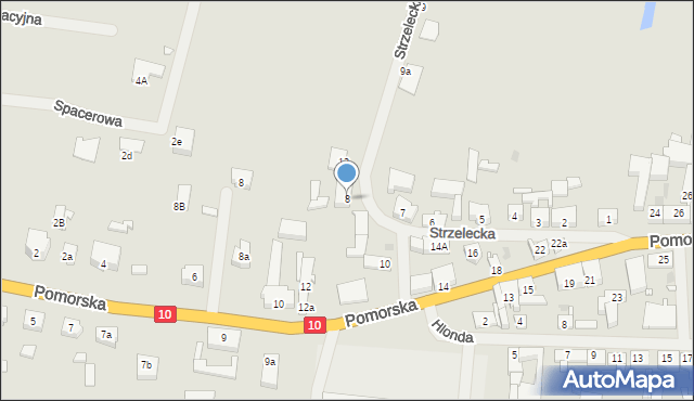 Suchań, Strzelecka, 8, mapa Suchań