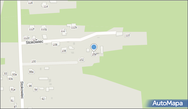 Suchedniów, Stokowiec, 104, mapa Suchedniów