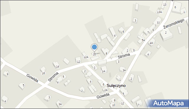 Sulęczyno, Stroma, 10, mapa Sulęczyno