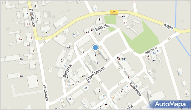 Susz, Stare Miasto, 4, mapa Susz