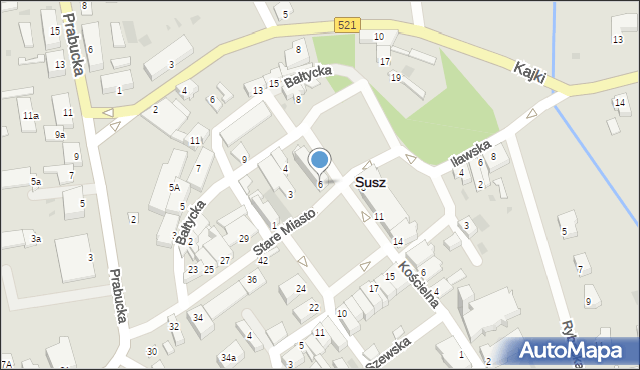 Susz, Stare Miasto, 6, mapa Susz