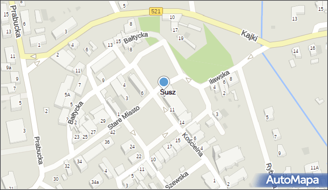 Susz, Stare Miasto, 8, mapa Susz