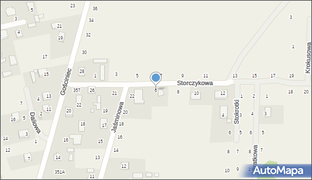 Suszno, Storczykowa, 6, mapa Suszno