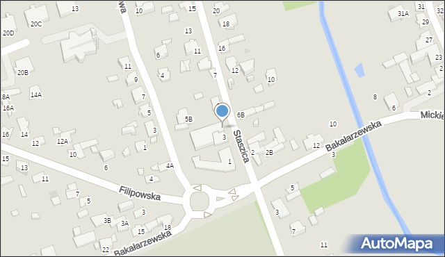 Suwałki, Staszica Stanisława, 3A, mapa Suwałk