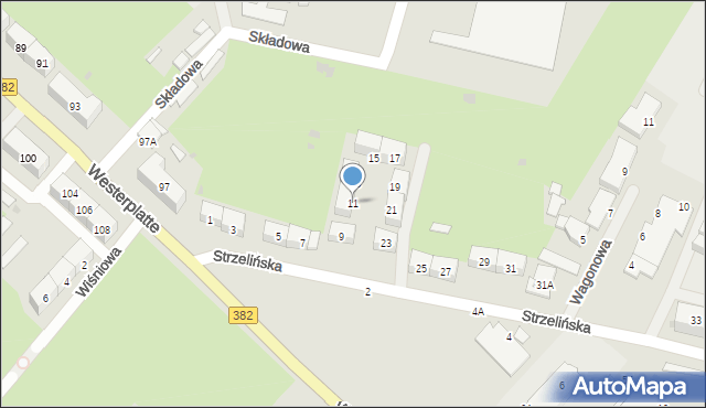 Świdnica, Strzelińska, 11, mapa Świdnicy