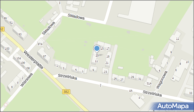 Świdnica, Strzelińska, 13, mapa Świdnicy