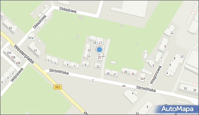 Świdnica, Strzelińska, 21, mapa Świdnicy