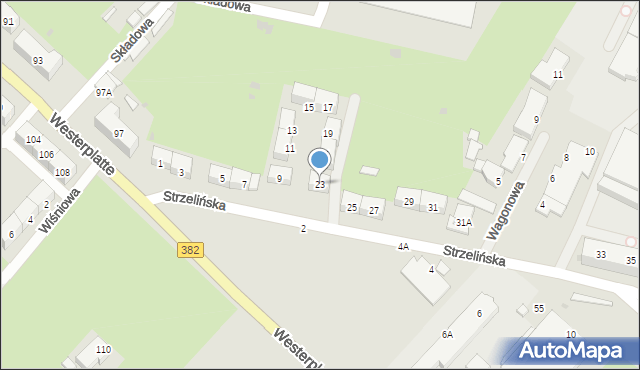 Świdnica, Strzelińska, 23, mapa Świdnicy