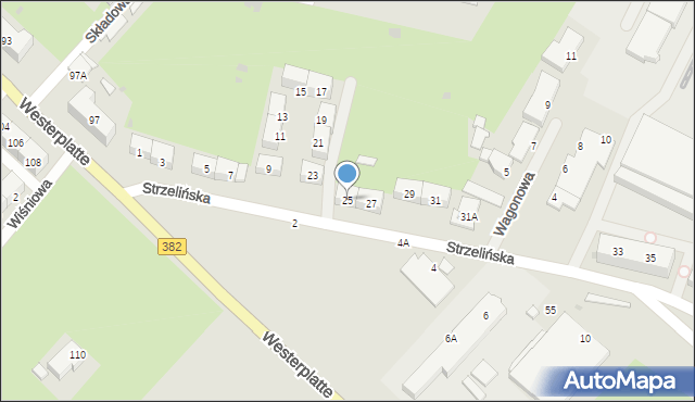 Świdnica, Strzelińska, 25, mapa Świdnicy