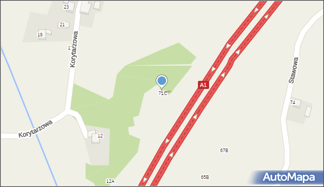 Świerklany, Stawowa, 71C, mapa Świerklany