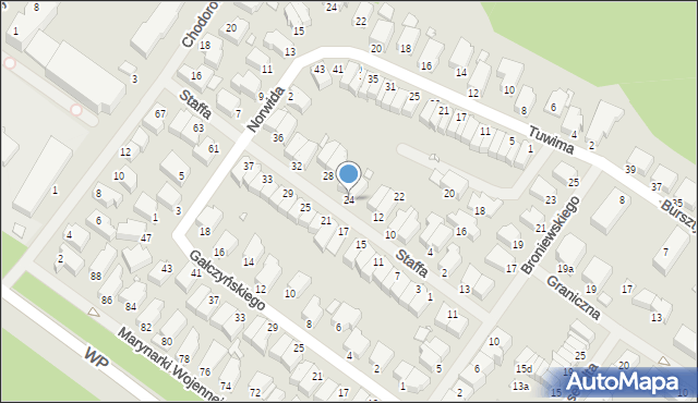 Świnoujście, Staffa Leopolda, 24, mapa Świnoujście