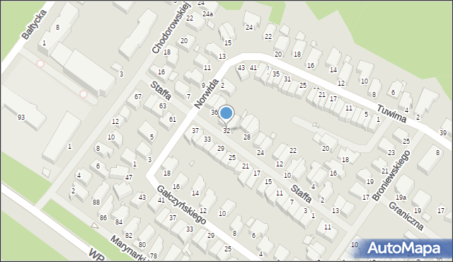 Świnoujście, Staffa Leopolda, 32, mapa Świnoujście