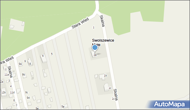 Swolszewice Małe, Stara Wieś, 1a, mapa Swolszewice Małe