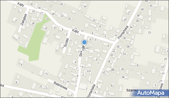 Szaniec, Strażaka, 6, mapa Szaniec