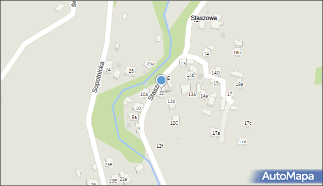 Szczawnica, Staszowa, 12, mapa Szczawnica