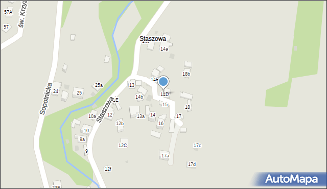 Szczawnica, Staszowa, 14D, mapa Szczawnica