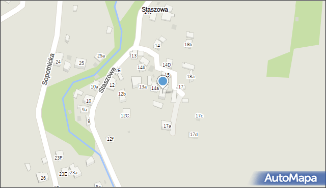 Szczawnica, Staszowa, 16, mapa Szczawnica