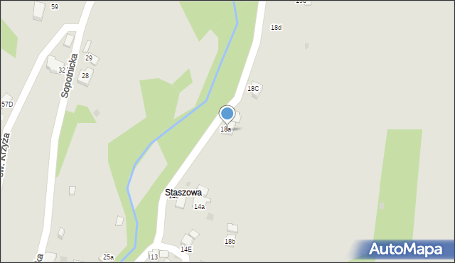 Szczawnica, Staszowa, 18, mapa Szczawnica