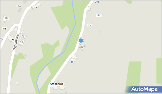 Szczawnica, Staszowa, 18C, mapa Szczawnica