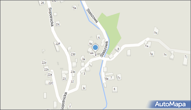 Szczawnica, Staszowa, 4, mapa Szczawnica