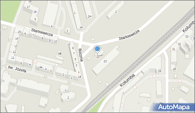 Szczecin, Starkiewicza Witolda, 13, mapa Szczecina