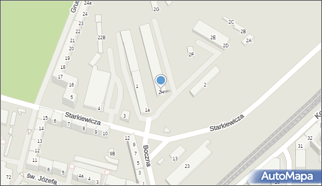Szczecin, Starkiewicza Witolda, 2H, mapa Szczecina