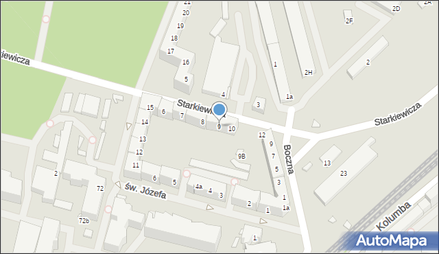 Szczecin, Starkiewicza Witolda, 9, mapa Szczecina