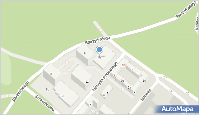 Szczecin, Starzyńskiego Teofila, 9a, mapa Szczecina