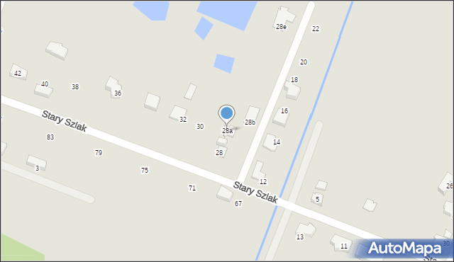 Szczecin, Stary Szlak, 28a, mapa Szczecina