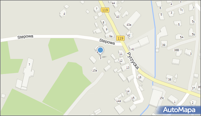 Szczecin, Stepowa, 1, mapa Szczecina