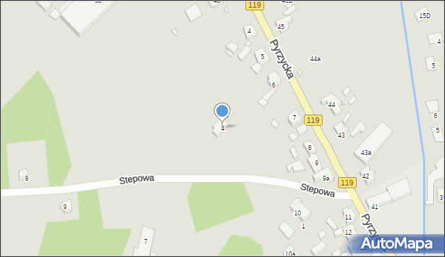 Szczecin, Stepowa, 4, mapa Szczecina