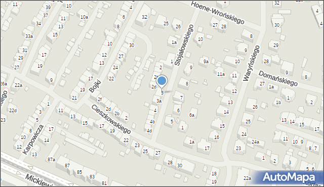 Szczecin, Stojałowskiego Stanisława, ks., 3, mapa Szczecina