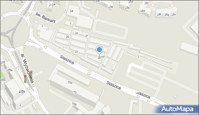 Szczecin, Staszica Stanisława, 1p, mapa Szczecina