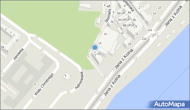 Szczecin, Storrady Świętosławy, 1, mapa Szczecina