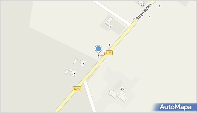 Szczepanek, Strzelecka, 1, mapa Szczepanek