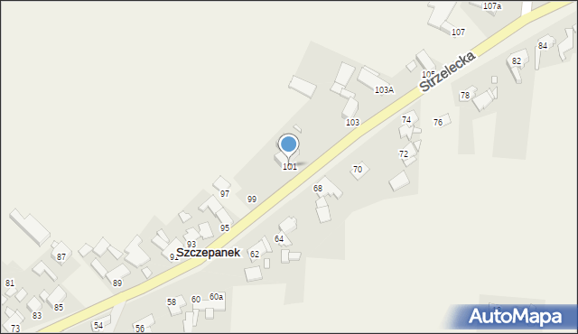 Szczepanek, Strzelecka, 101, mapa Szczepanek